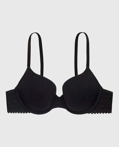 Lightly Lined Demi Bra in Tuxedo Black