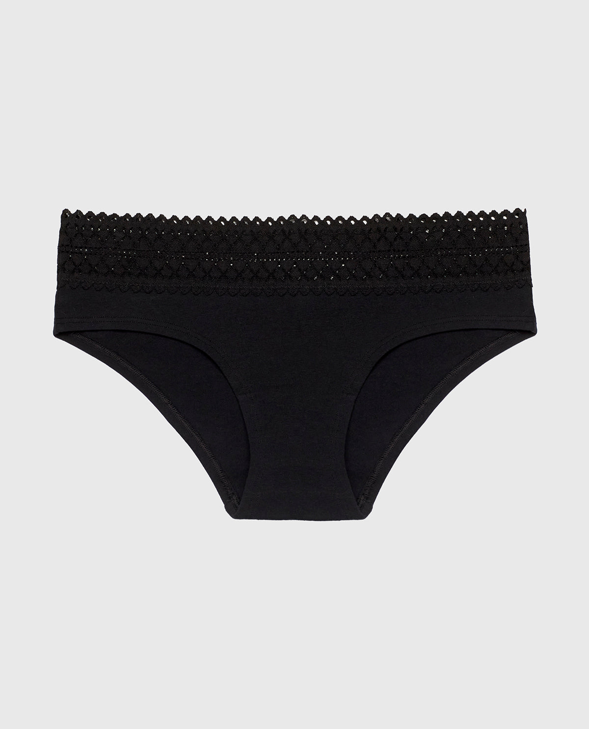 Hipster Panty with Lace Trim in Tuxedo Black