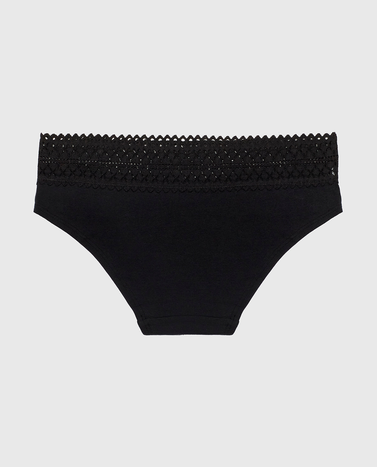 Hipster Panty with Lace Trim in Tuxedo Black