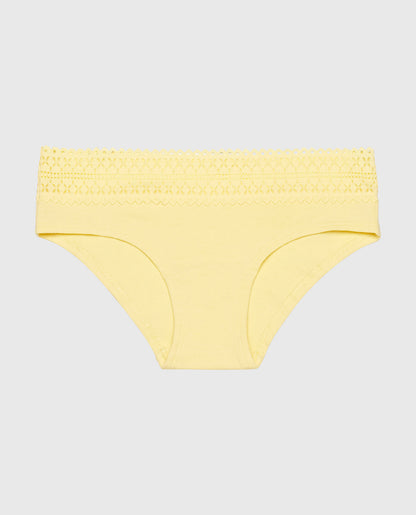 Hipster Panty with Lace Trim in Mellow Yellow