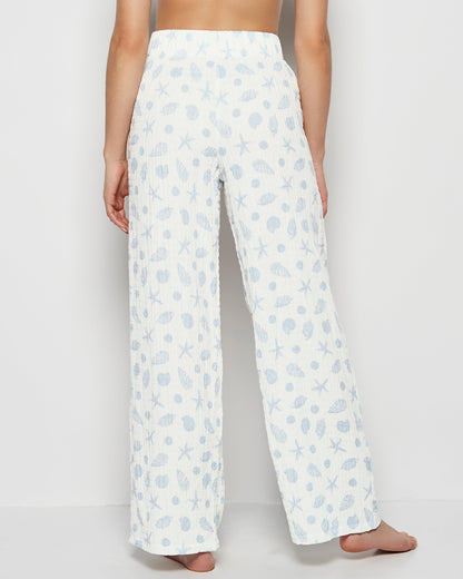 Textured Pajama Pants in She Sells Sea Shells