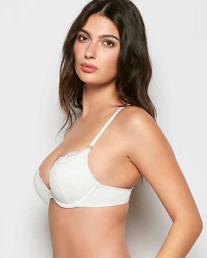 Up 2 Cup Lace Push Up Bra in Ivory