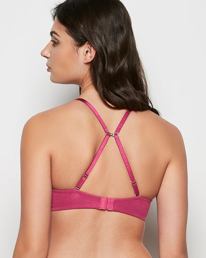 Push Up Plunge Bra in Electric Rouge