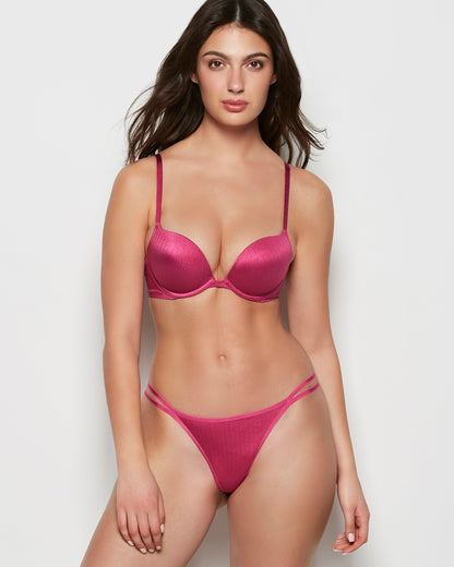 Push Up Plunge Bra in Electric Rouge