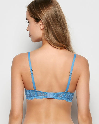 Lace Wing Push Up Bra in Pacific Coast