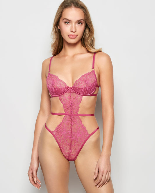Barely There Unlined Bodysuit in Electric Rouge
