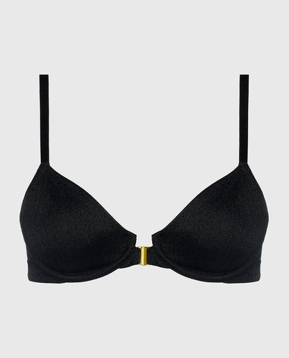 Unlined Demi Bra in Tuxedo Black
