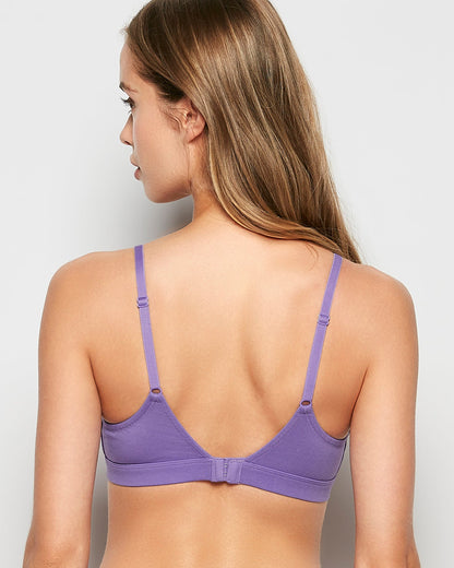 Cotton Scoop Bralette in Paisley Purple
