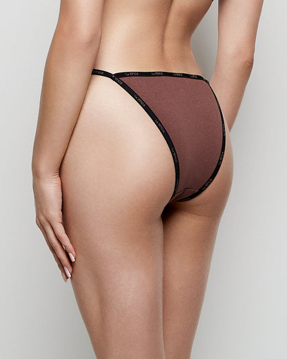 Cheeky Panty with Logo Trim in Dusty Cedar