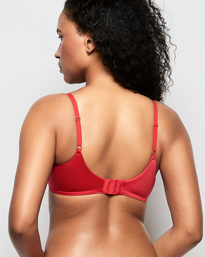 Comfort Lightly Lined Demi Bra in Cosmo Red