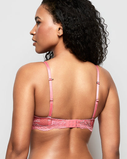 Push Up Bra with Lace Wing in Romantic Pink