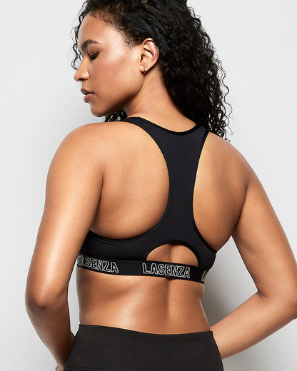 Low Impact Logo Sports Bra in Black