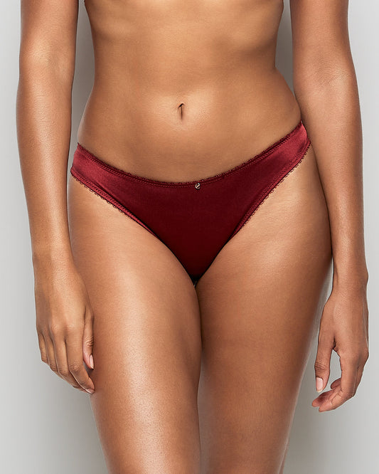 Cheeky Panty with Lace Back in Opulent Red
