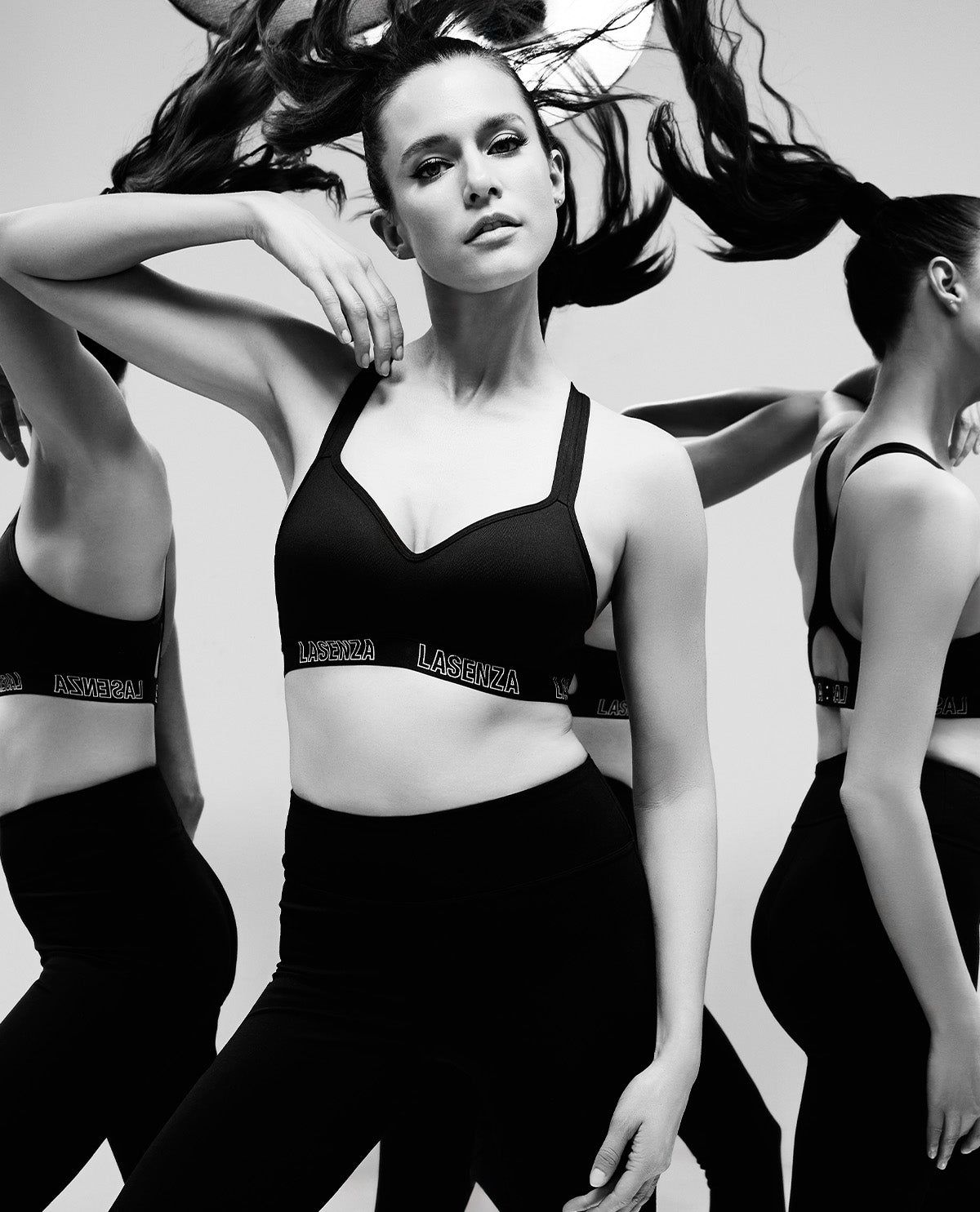 Medium Impact Logo Sports Bra in Smoulder Black