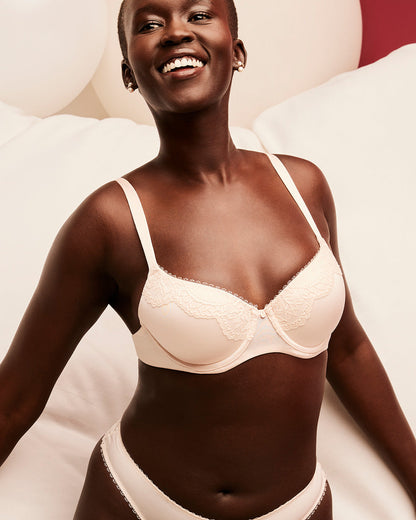 Lightly Lined Full Coverage Bra in Ivory Dawn